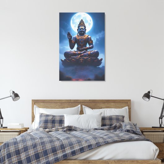 Geest van de Maan over Nusantara Canvas Afdruk (Insitu (Slaapkamer))