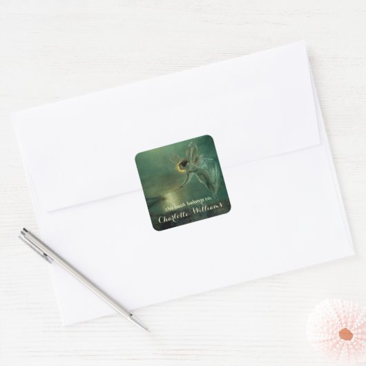 Geest van de Night Fairy Bookplate Vierkante Sticker (Envelop)