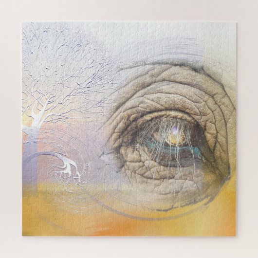 Geest van de olifant abstract zonsonderend dier legpuzzel (Verticaal)