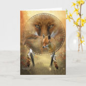Geest van de Red Fox ArtCard Kaart (Gele Bloem)