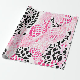 Geest van de stam: roze, zwart en wit cadeaupapier