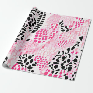 Geest van de stam: roze, zwart en wit cadeaupapier