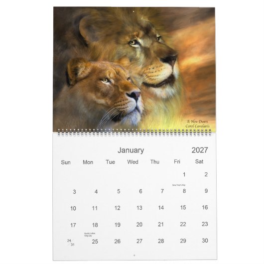Geest van de Wilde Lion 2011-kalender Kalender (Jan 2027)