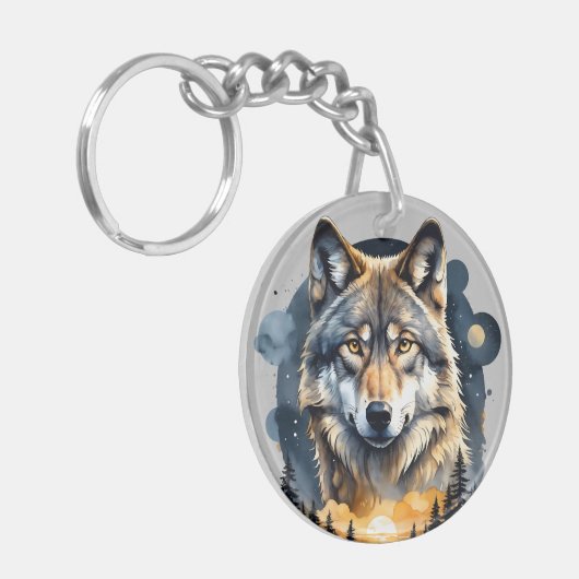 Geest van de Wilde Wolf 2 Sleutelhanger (Voorkant Links)