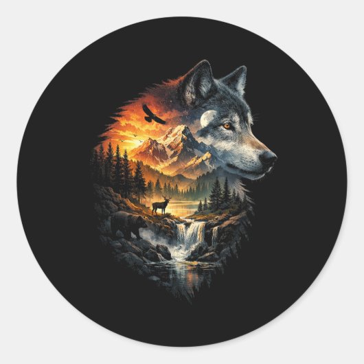 Geest van de Wildernis Ronde Sticker (Voorkant)