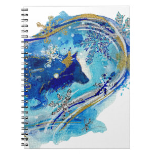 Geest van de winterstorm wolf aquarel notitieboek
