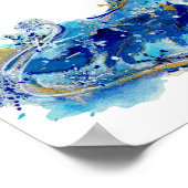Geest van de winterstorm wolf waterverf poster (Hoek)
