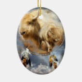 Geest van de witte Buffalo Art Ornament (Achterkant)