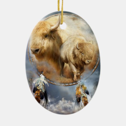 Geest van de witte Buffalo Art Ornament (Achterkant)