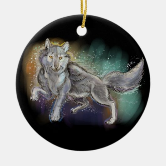 Geest van de Wolf Keramisch Ornament (Voorkant)
