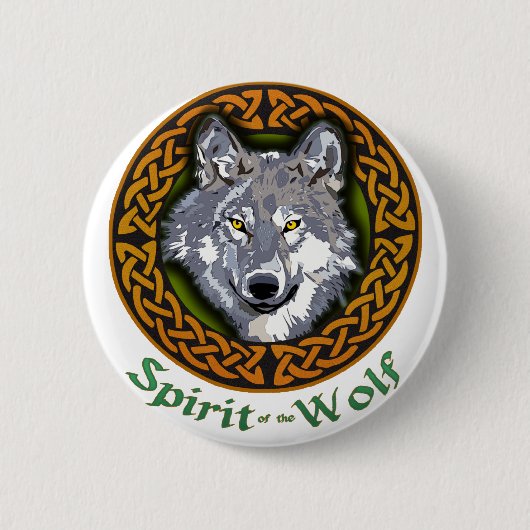 Geest van de Wolf Ronde Button 5,7 Cm (Voorkant)