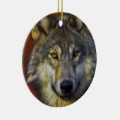 Geest van de Wolf - Theriaanse wolf foto geschenke Keramisch Ornament (Rechts)
