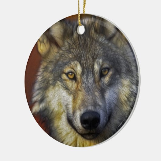 Geest van de Wolf - Theriaanse wolf foto geschenke Keramisch Ornament (Links)