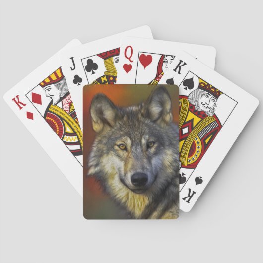Geest van de Wolf - Theriaanse wolf fotocadeaus Pokerkaarten (Achterkant)