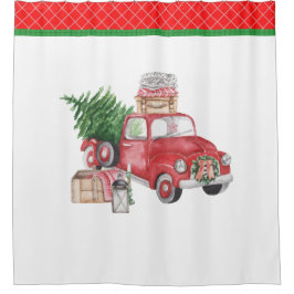 Geest van een landelijke kerstboomstructuur douchegordijn