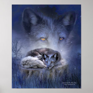 Geest van het blauw Poster/afdruk van de Fox Art Poster