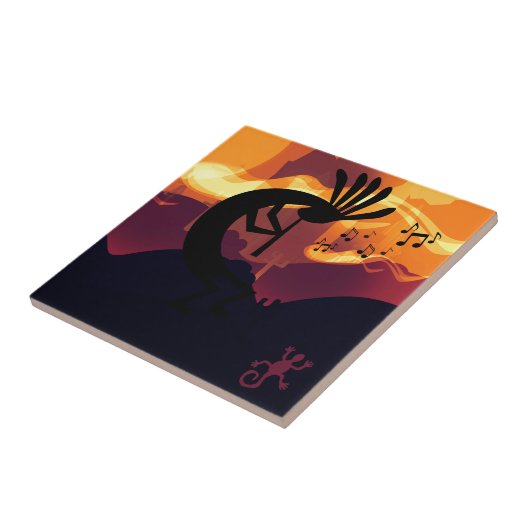 Geest van het landschap Kokopelli-woestijn Tegeltje (Zijkant)