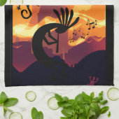 Geest van het landschap Kokopelli-woestijn Theedoek (Gevouwen)