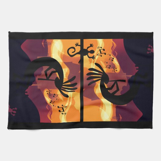 Geest van het landschap Kokopelli-woestijn Theedoek (Horizontaal)