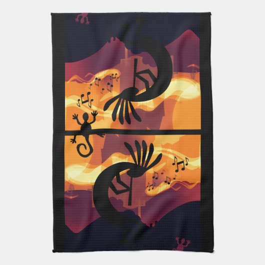 Geest van het landschap Kokopelli-woestijn Theedoek (Verticaal)