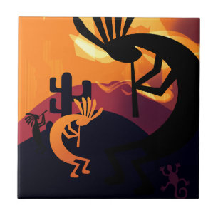 Geest van het landschap van de Kokopelli-woestijn, Tegeltje