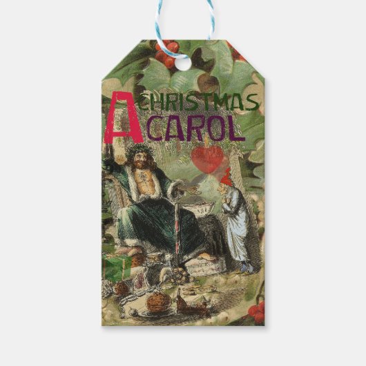 Geest van Kerst Heden Illustratie Scrooge Cadeaulabel (Voorkant)