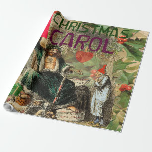 Geest van Kerst Heden Illustratie Scrooge Cadeaupapier