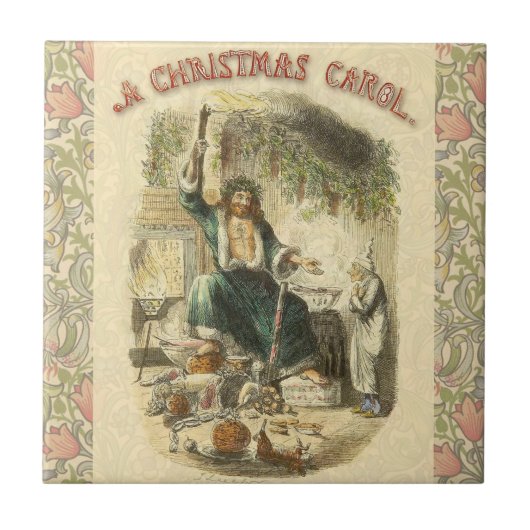 Geest van Kerst Heden Scrooge Tegeltje (Voorkant)