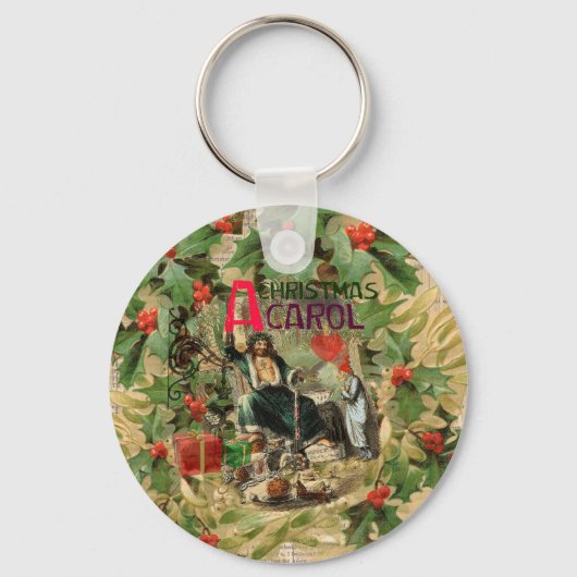 Geest van Kerst Present Illustratie Scrooge Sleutelhanger (Voorkant)