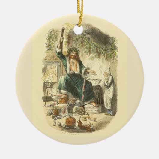 Geest van Kerstmis Heden Scrooge Keramisch Ornament (Voorkant)
