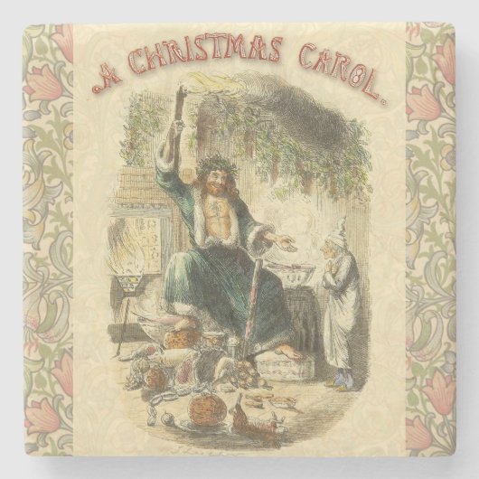 Geest van Kerstmis Heden Scrooge Stenen Onderzetter (Voorkant)