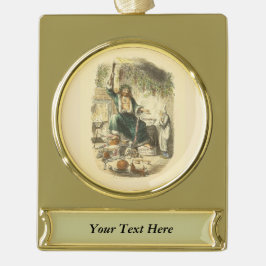 Geest van Kerstmis Heden Scrooge Verzilverd Banner Ornament