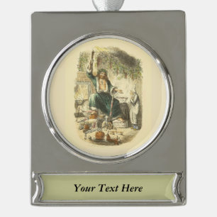 Geest van Kerstmis Heden Scrooge Verzilverd Banner Ornament