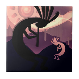 Geest van Kokopelli Desert Landschap 1 Tegeltje