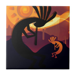 Geest van Kokopelli Sunset 1 Tegeltje