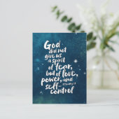 Geest van Liefde GEEN ANGST Christelijk Geloof Feestdagenkaart (Staand voorkant)