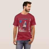 Geest van onafhankelijkheid gloeit donkerrood t-shirt (Voorkant volledig)