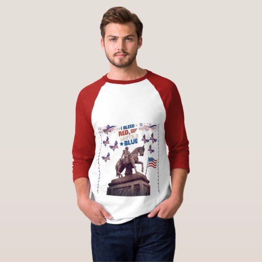 Geest van onafhankelijkheid rood t-shirt (Voorkant volledig)
