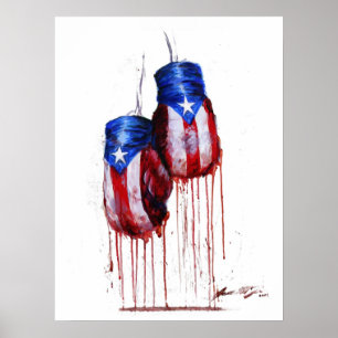Geest van Puerto Ricaanse Boxing Poster
