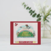 Geest van St. Louis Cigar Label Retro Briefkaart (Staand voorkant)