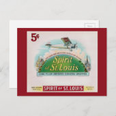 Geest van St. Louis Cigar Label Retro Briefkaart (Voorkant / Achterkant)