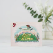 Geest van St. Louis  Cigar Label Retro Briefkaart (Staand voorkant)