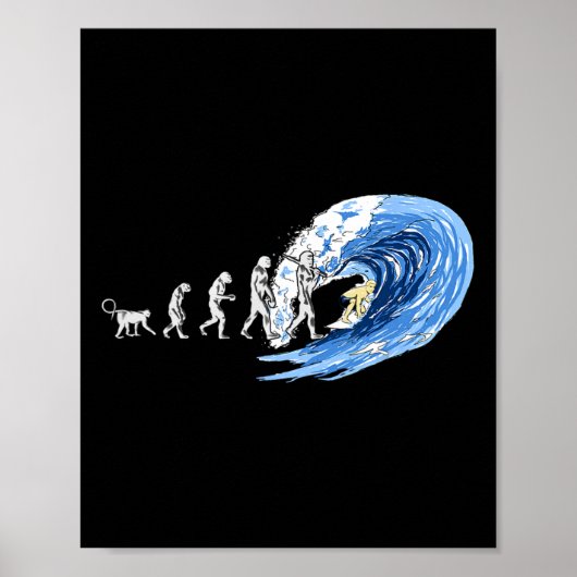 Geest van surfen evolutie van de mens poster (Voorkant)