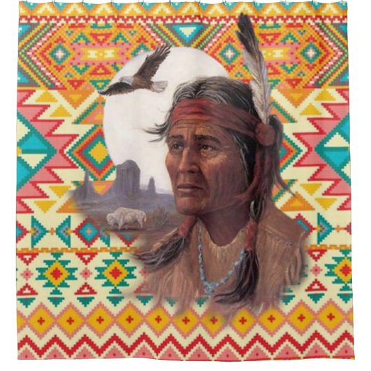 Geest van vader Eagle Douchegordijn (Voorkant)