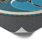 Geest van vis grijze achtergrond poster (Hoek)