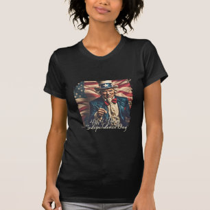 Geest van vrijheid in rood, wit en blauw t-shirt