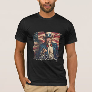 Geest van vrijheid in rood, wit en blauw t-shirt