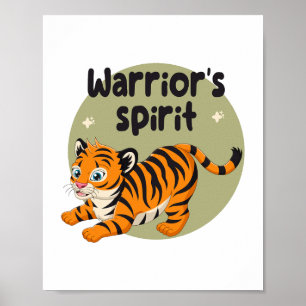 Geest van Warrior Kawaii schattig baby tijger sina Poster