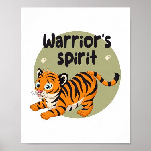 Geest van Warrior Kawaii schattig baby tijger sina Poster (Voorkant)