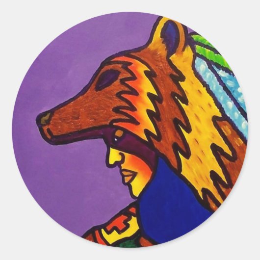 Geest van Wolf 3 door Piliero Ronde Sticker (Voorkant)